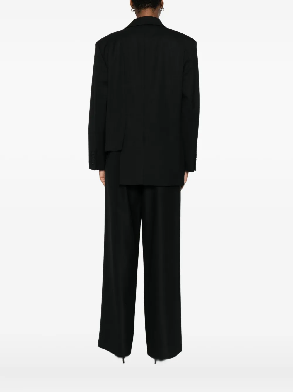 Medeea Asymmetrical Double-breasted Blazer In Black