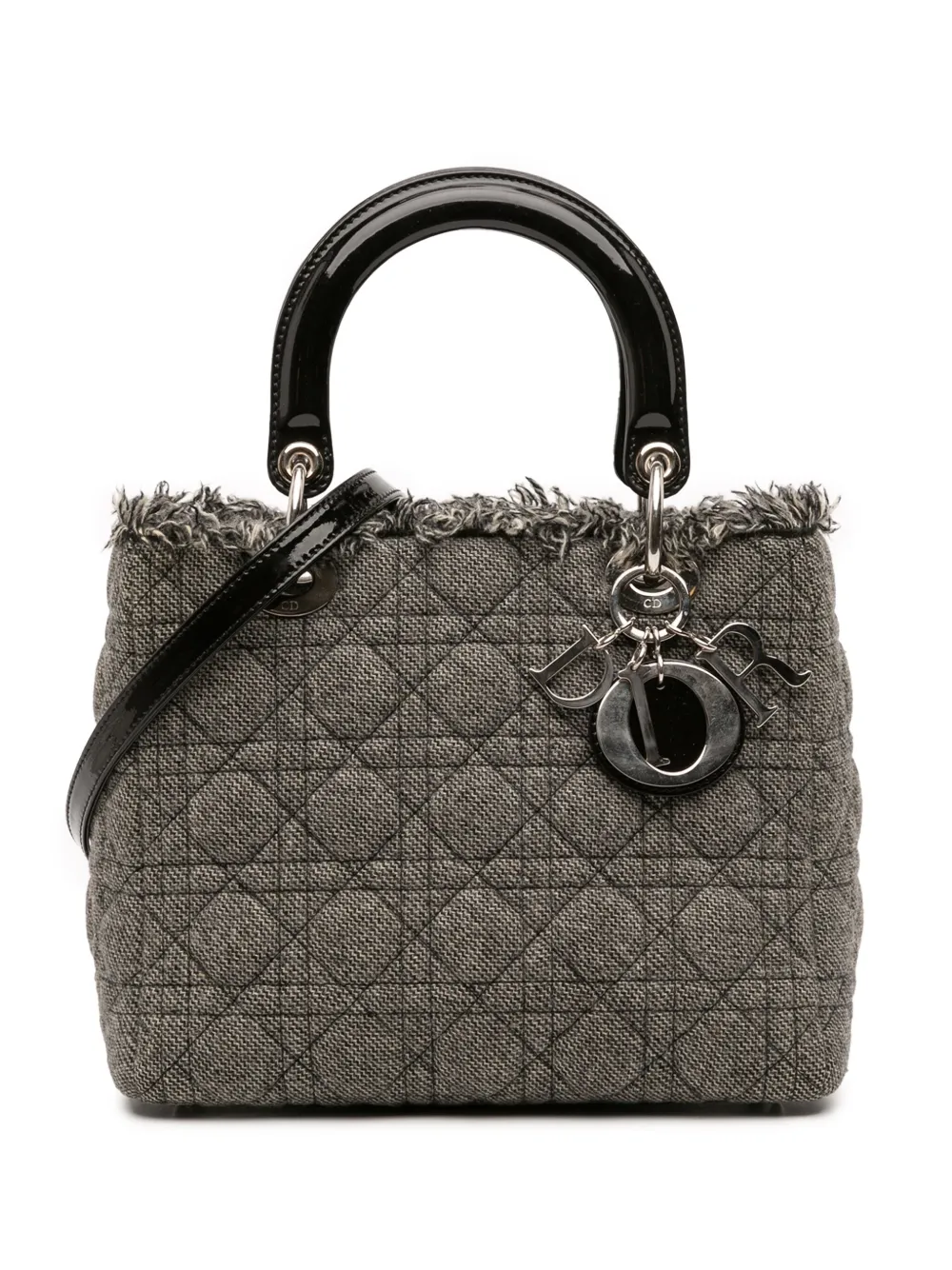 Christian Dior Pre-Owned 2011 ミディアム レディ ディオール カナージュ サッチェルバッグ - グレー Christian Dior Pre-Owned 2011 ミディアム レディ ディオール カナージュ サッチェルバッグ - グレー