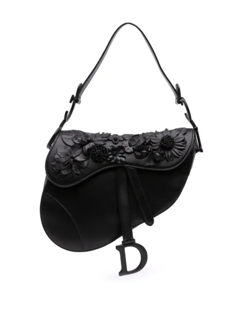 Christian Dior Pre-Owned 2019 Ultramatte Calfskin 3D Floral Saddle Bag shoulder bag