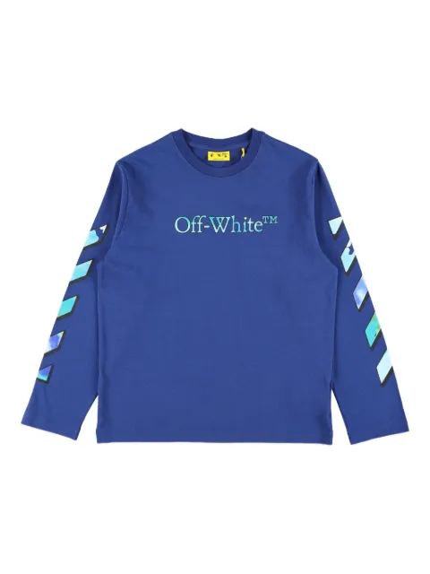 Off-White top manga larga con logo estampado