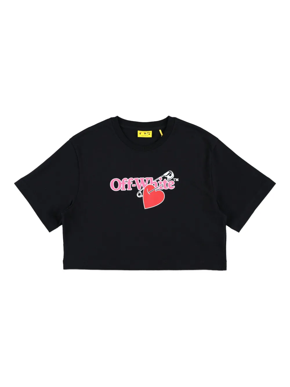 Off-White playera con imperdible en forma de corazón | negro | Image 1