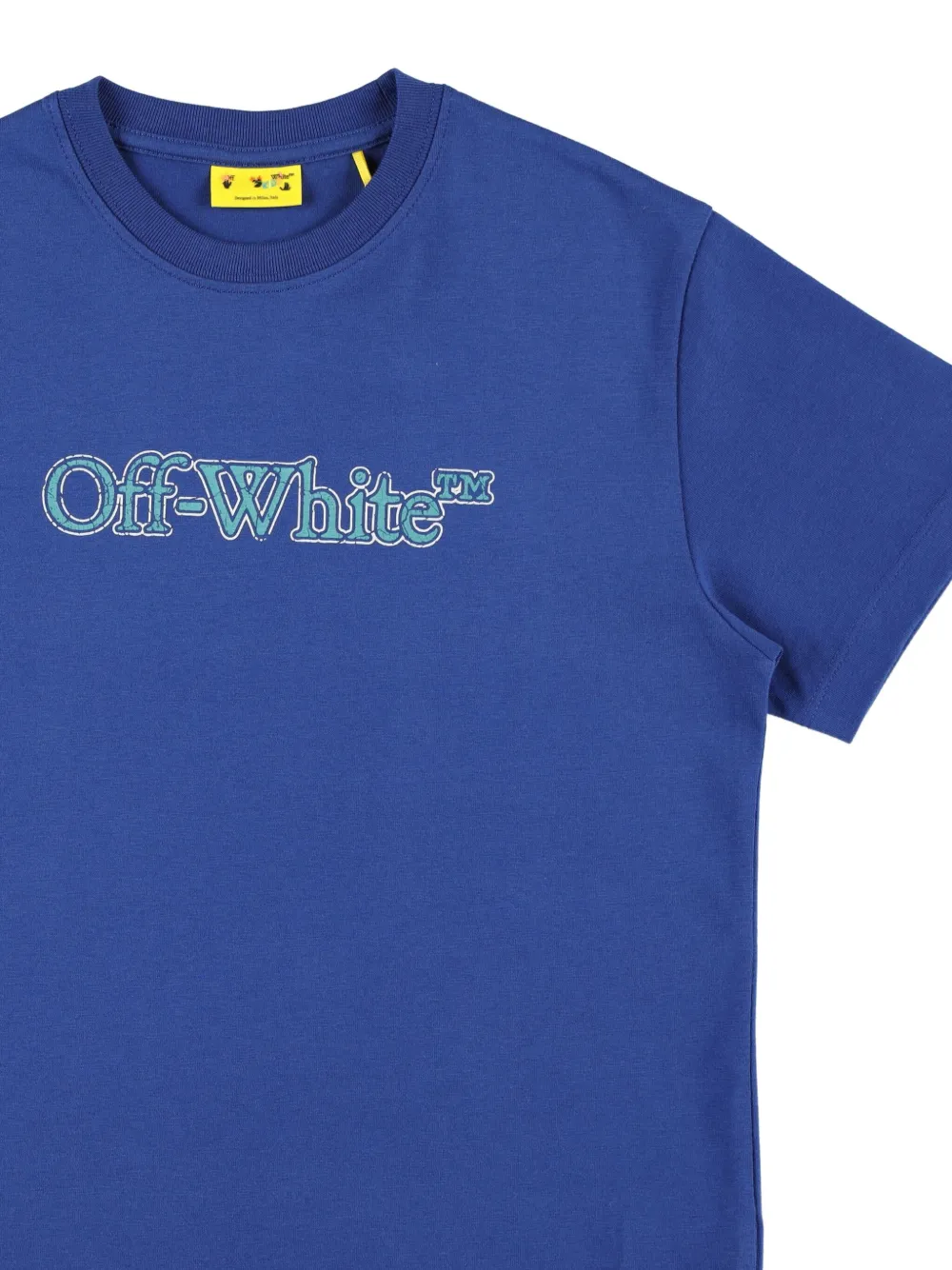 Off-White Kids T-shirt met logo Blauw
