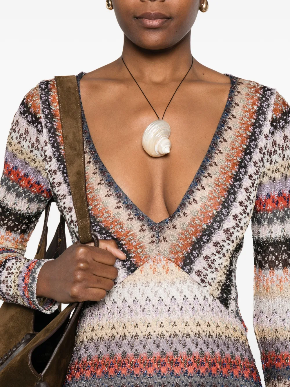 Missoni Jurk met zigzagpatroon Beige