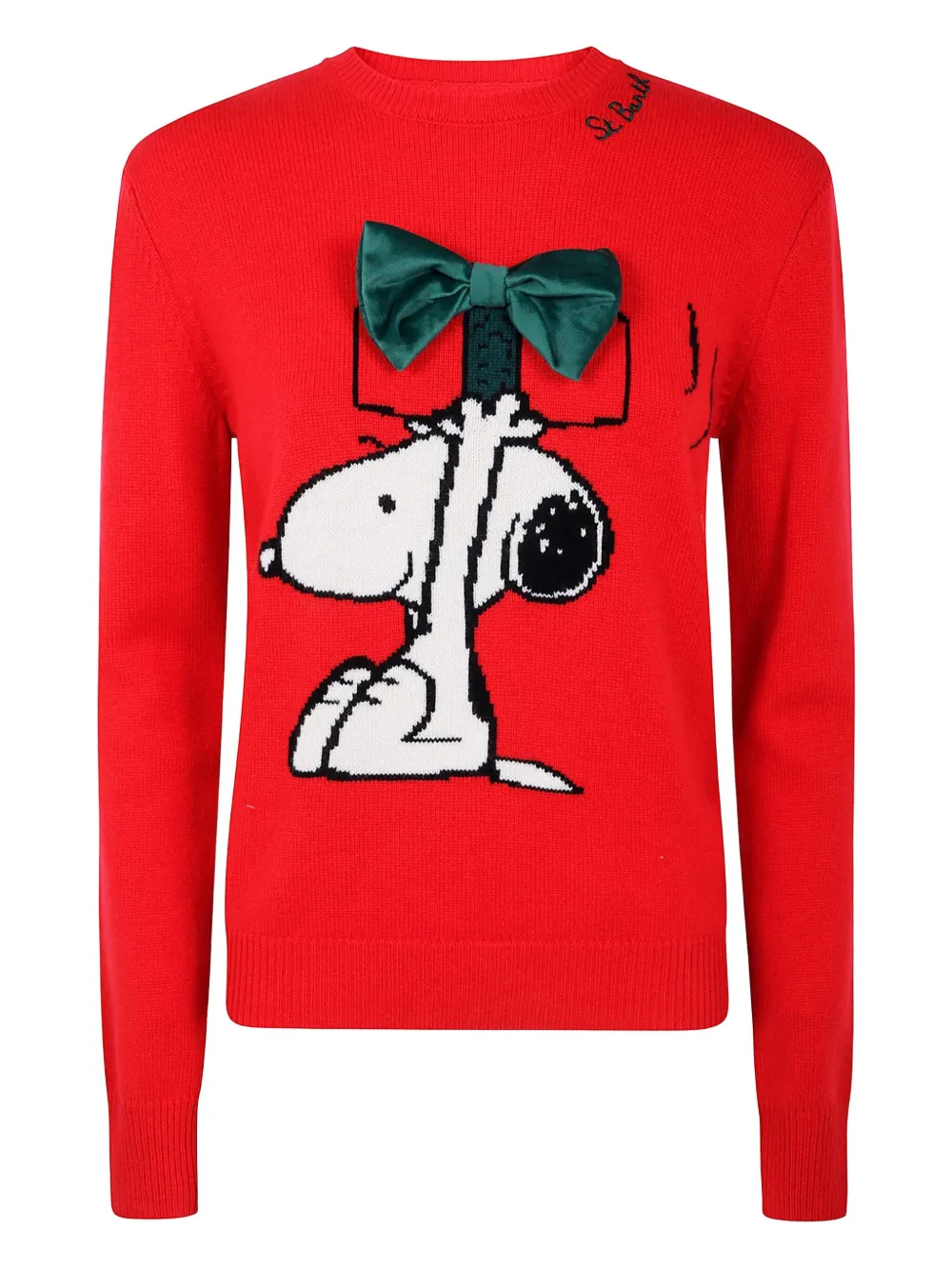 Mc2 Saint Barth X Peanuts Bow Patch Sweater In Red
