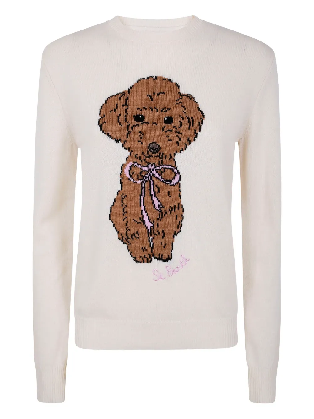 MC2 Saint Barth poodle bow sweater | Neutrals | Image 1