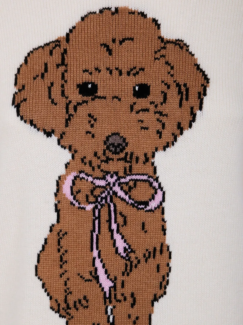 Mc2 Saint Barth Poodle Bow Sweater In Neutral
