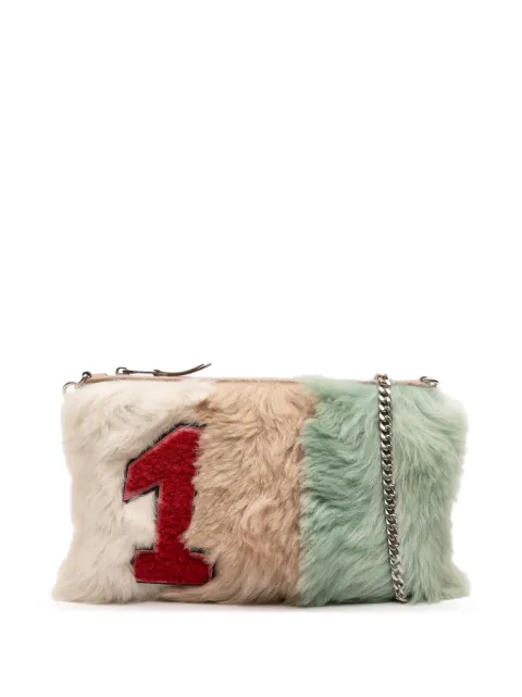 Miu Miu Pre-Owned 2010-2025 Fur Montone Stripe crossbody bag