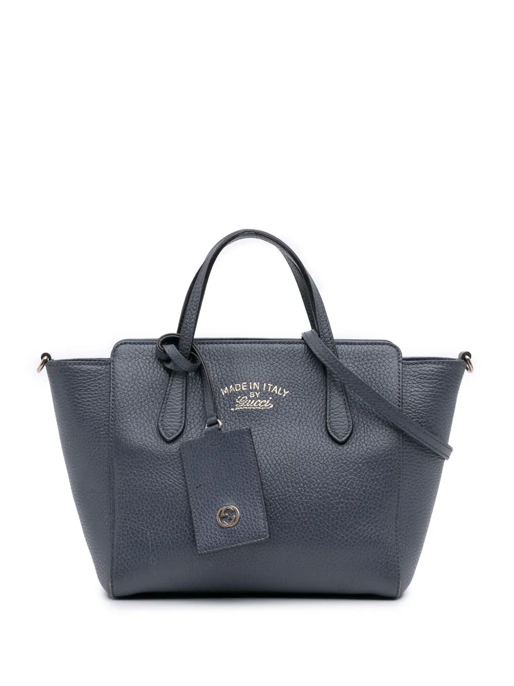 Pre-owned Gucci 2016-2025 Mini Leather Swing Satchel In Blue
