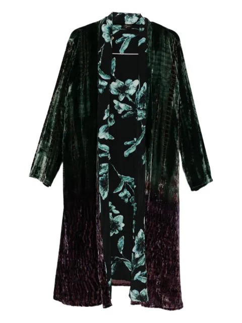 YAVI floral-print single-breasted coat
