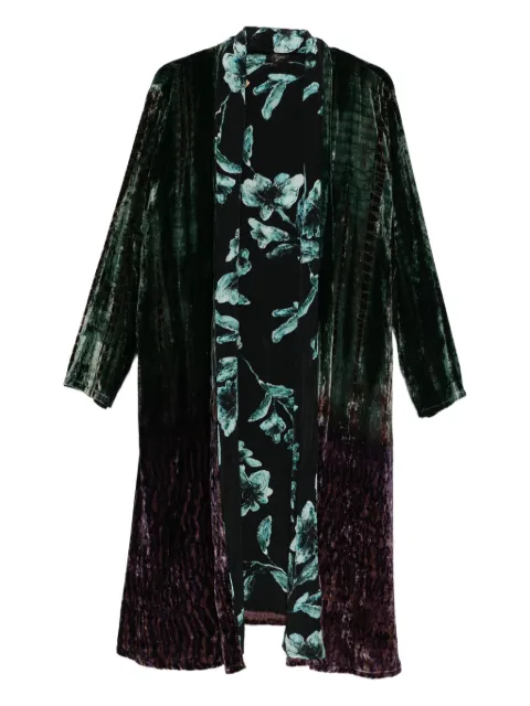YAVI floral-print single-breasted coat