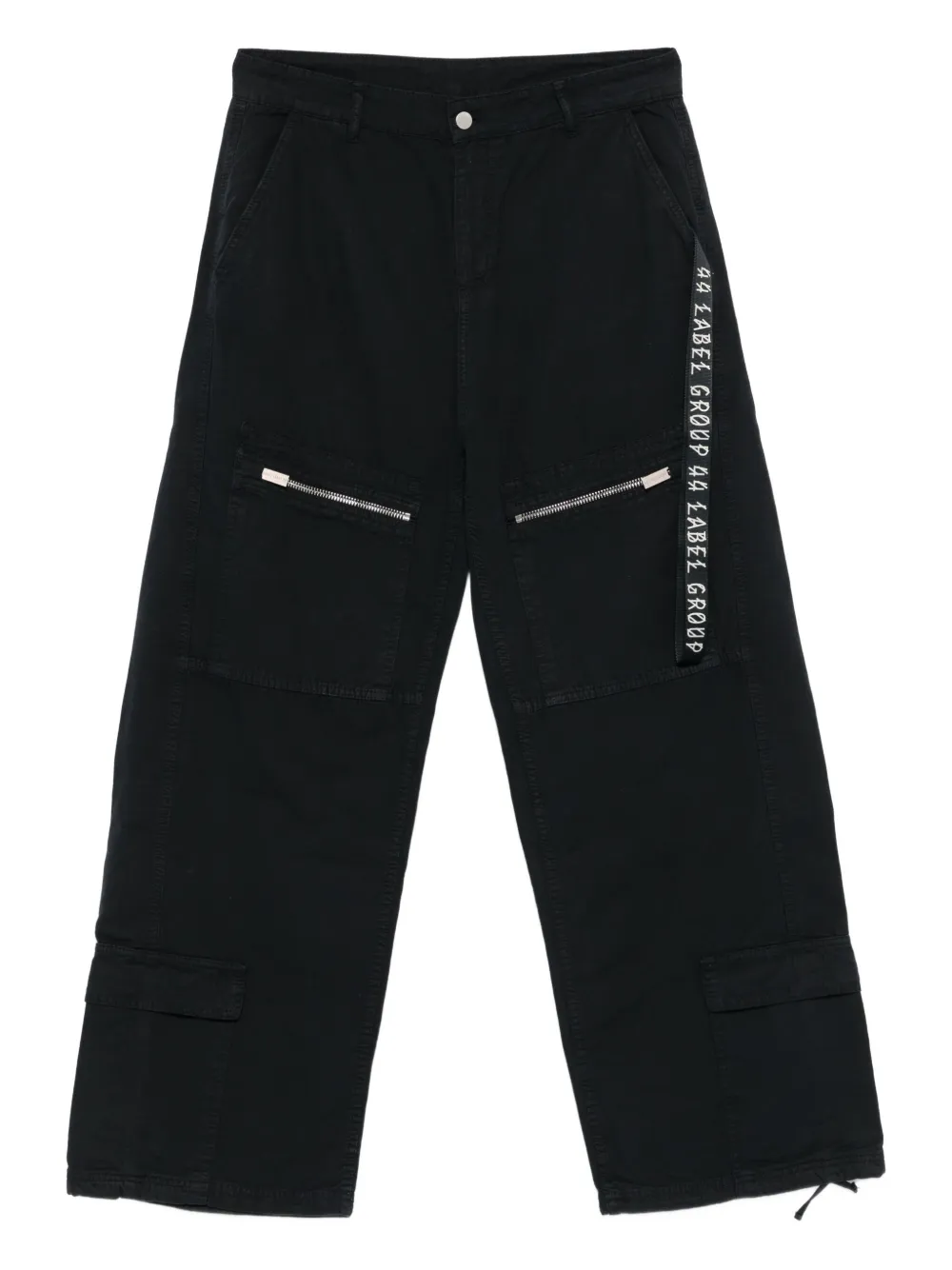 44 LABEL GROUP logo-tape trousers | Black | Image 1