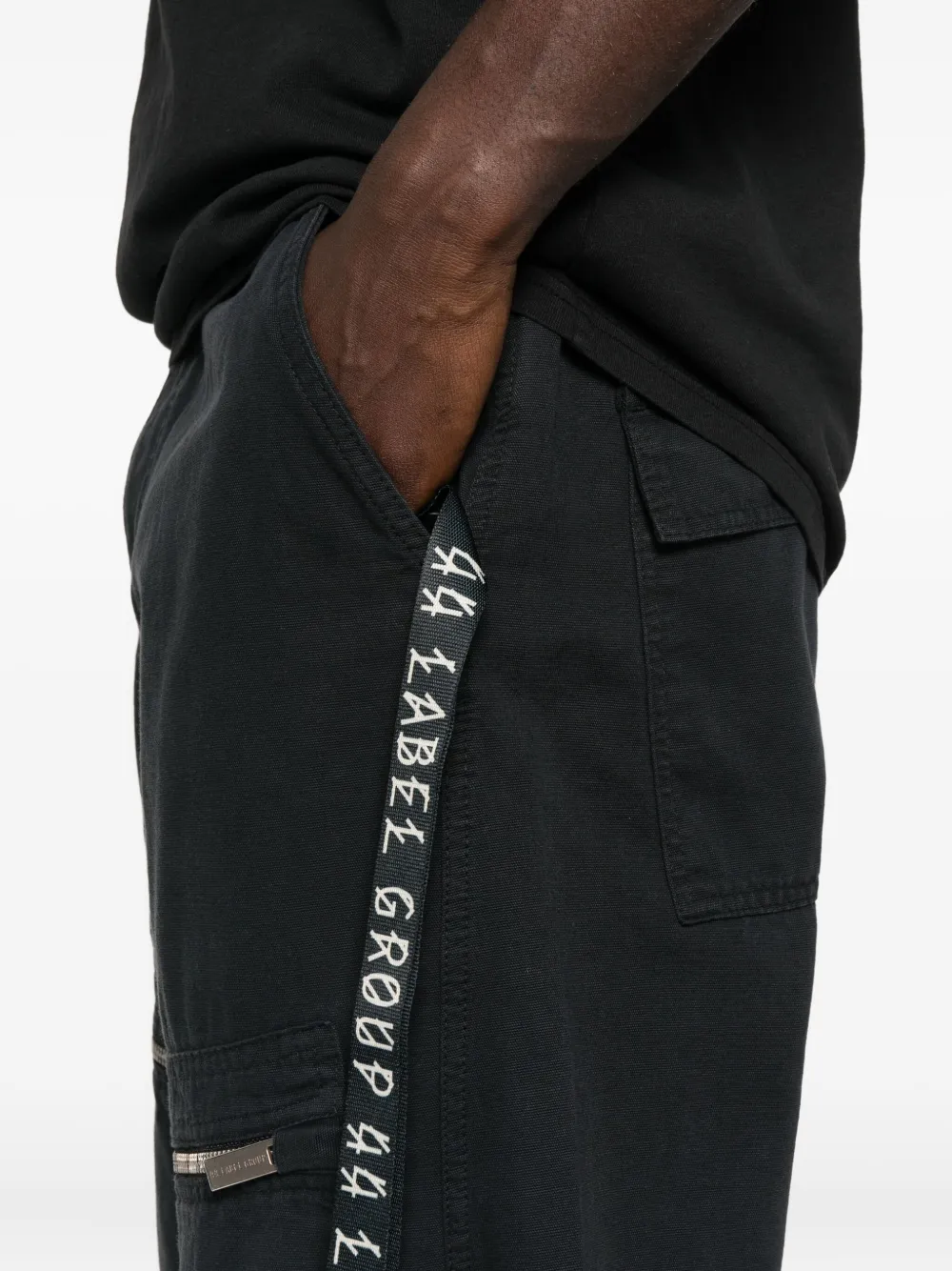 44 Label Group Logo-tape Trousers In Black