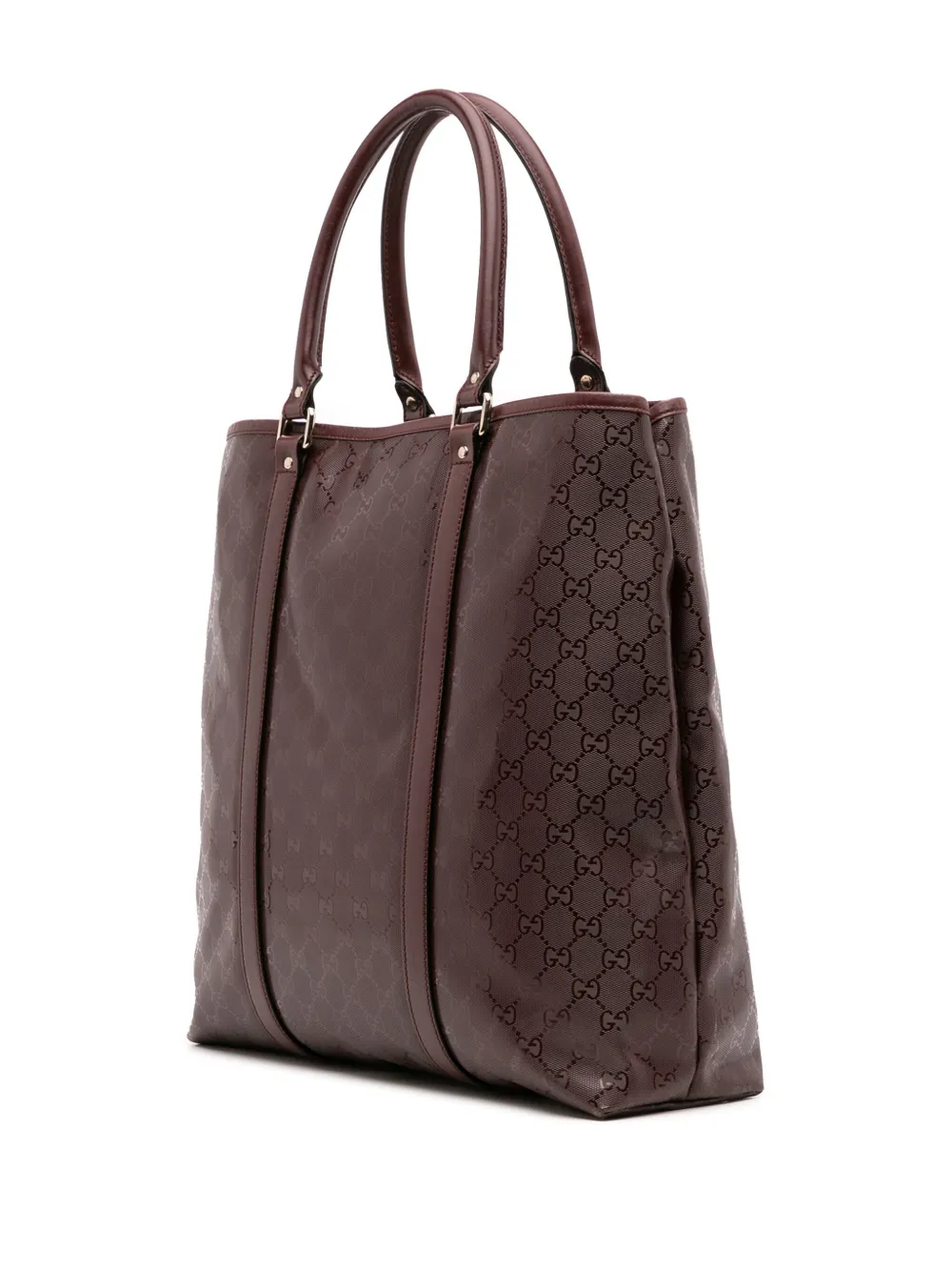 Pre-owned Gucci 2016-2025 Gg Imprime Joy Vertical Tote Bag In Red