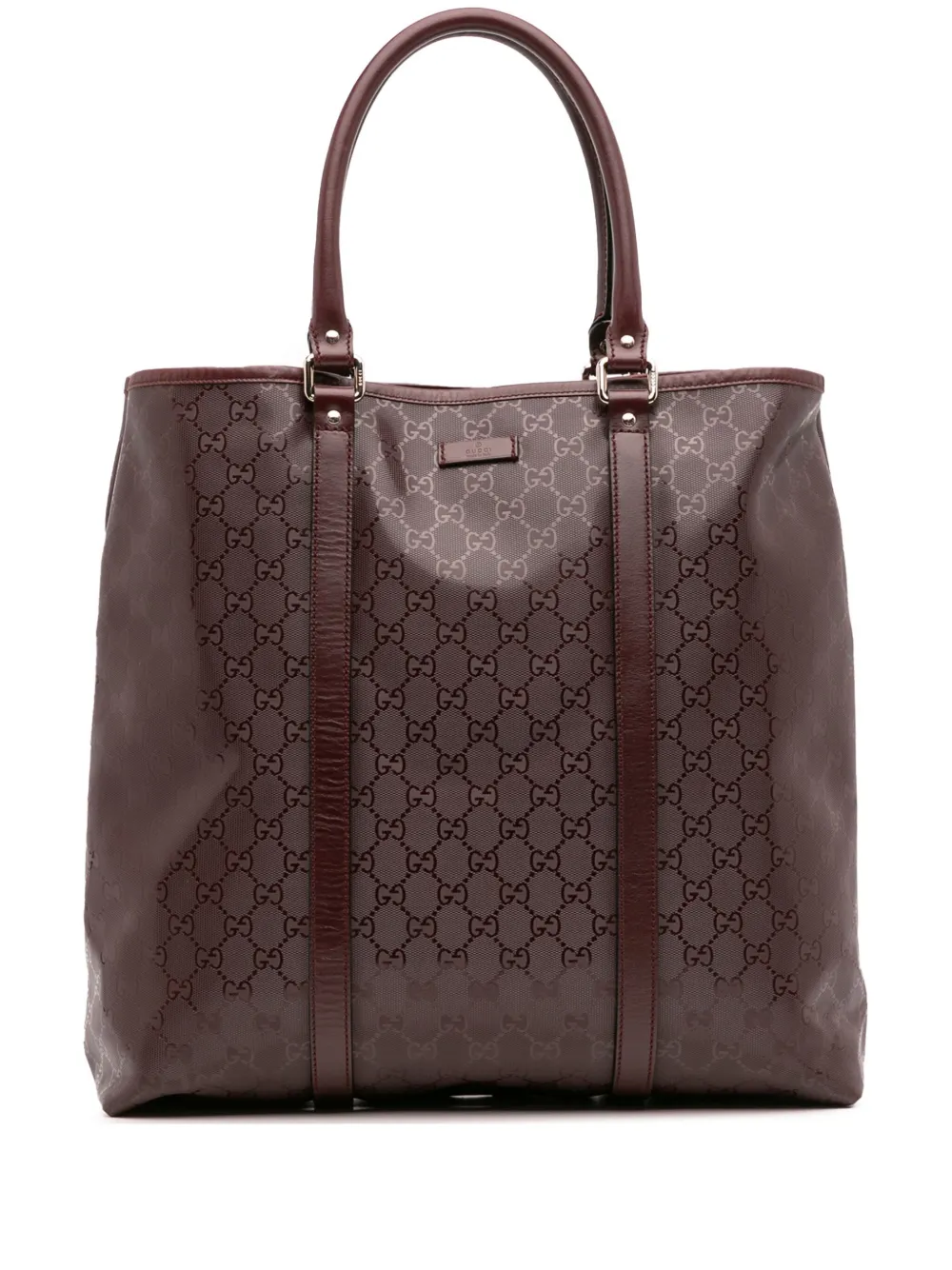 Pre-owned Gucci 2016-2025 Gg Imprime Joy Vertical Tote Bag In Red