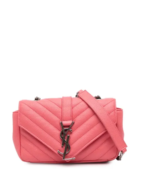 Saint Laurent Pre-Owned 2015 Baby Grained Calfskin Chevron Classic Monogram Chain Bag crossbody bag