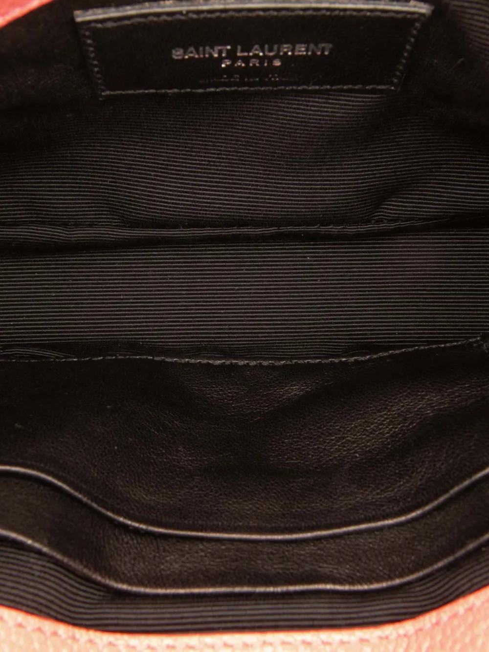 Pre-owned Saint Laurent 2015 Baby Grained Calfskin Chevron Classic Monogram Chain Bag Crossbody Bag In Pink