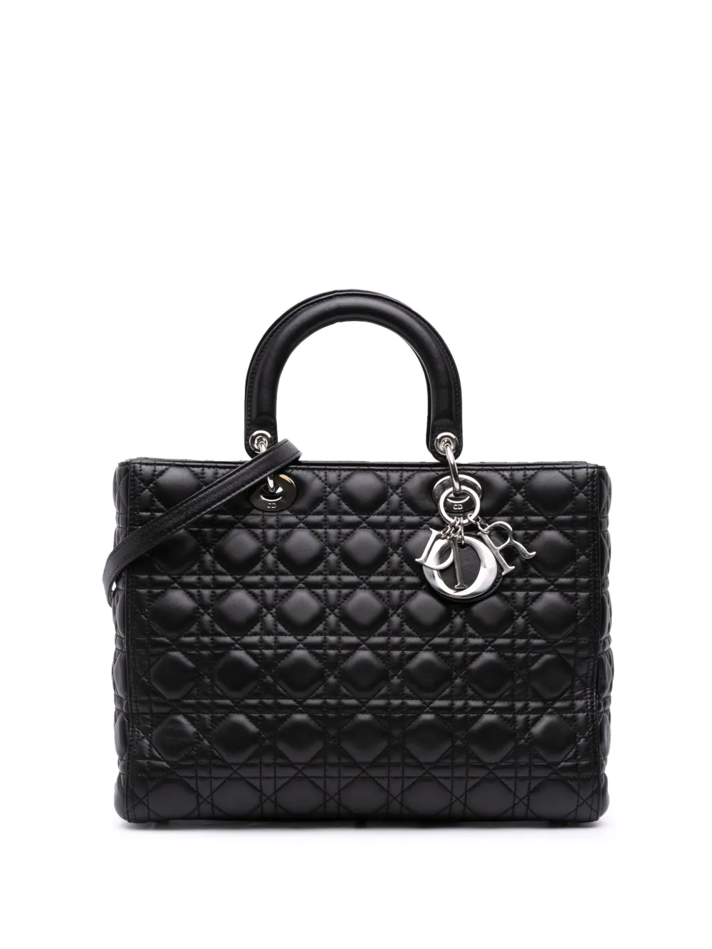 Christian Dior Pre-Owned 2013 ラージ ラムスキン カナージュ レディ ディオール サッチェルバッグ - Christian Dior Pre-Owned 2013 ラージ ラムスキン カナージュ レディ ディオール サッチェルバッグ -
