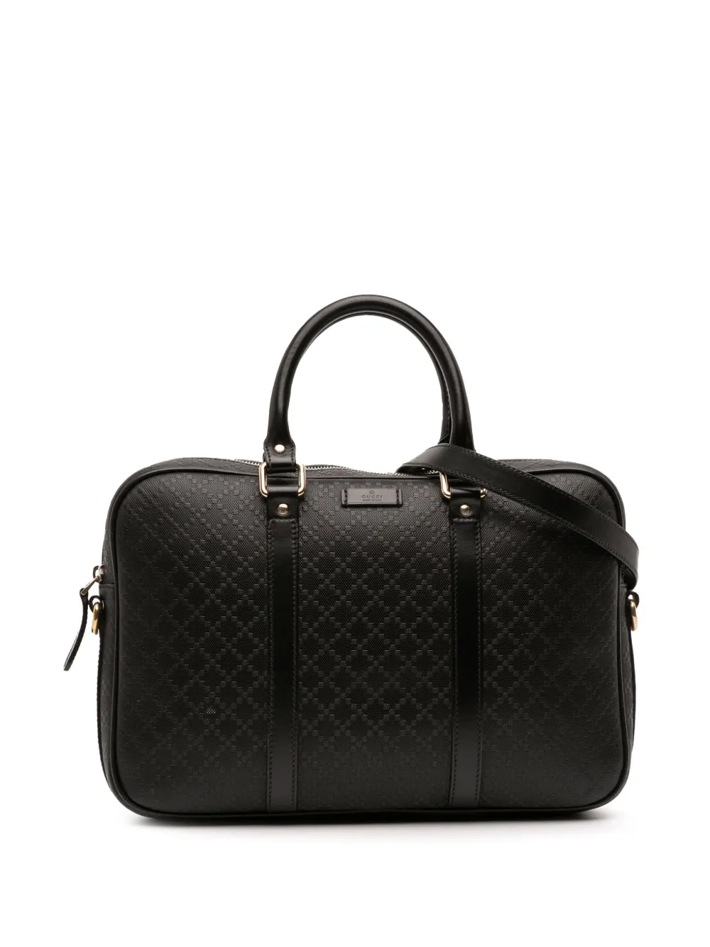 Gucci Pre-Owned 2016-2025 ミディアム レザー ディアマンテ ブライト ビジネスバッグ - ブラック Gucci Pre-Owned 2016-2025 ミディアム レザー ディアマンテ ブライト ビジネスバッグ - ブラック