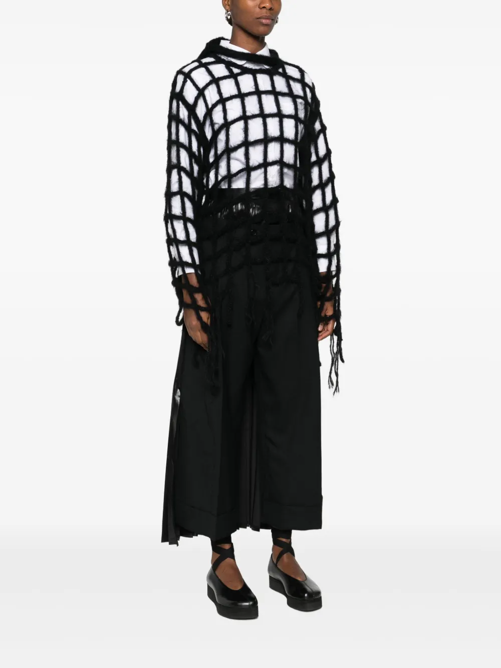 Junya Watanabe Open-knit Jumper In Black