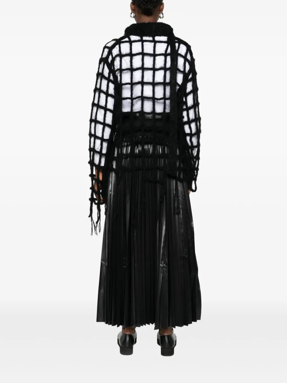 Junya Watanabe Open-knit Jumper In Black