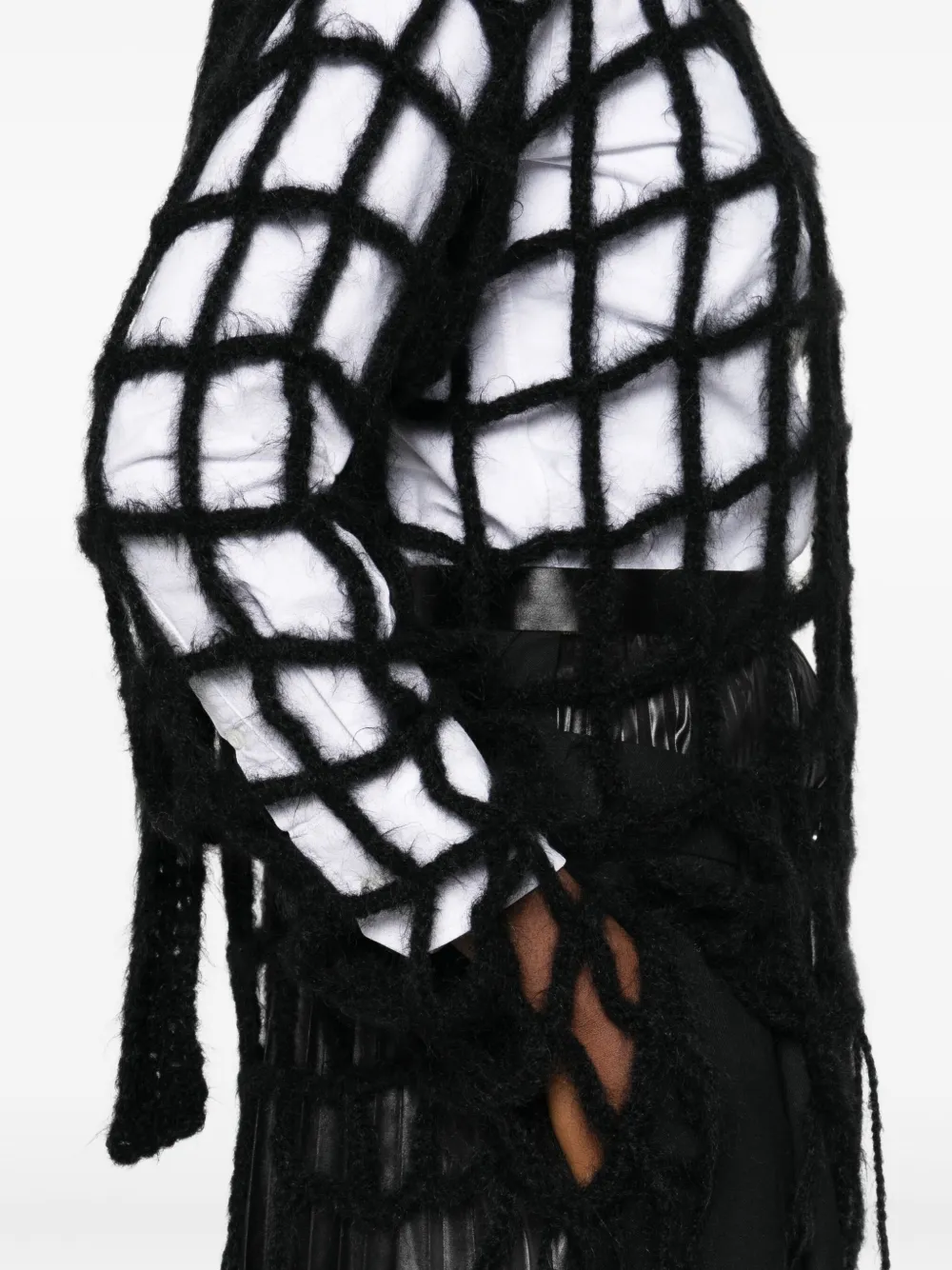 Junya Watanabe Open-knit Jumper In Black