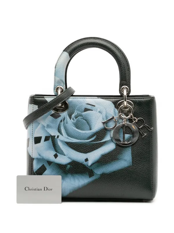 Christian Dior Pre-Owned 2014 Medium Deerskin Floral Print Lady