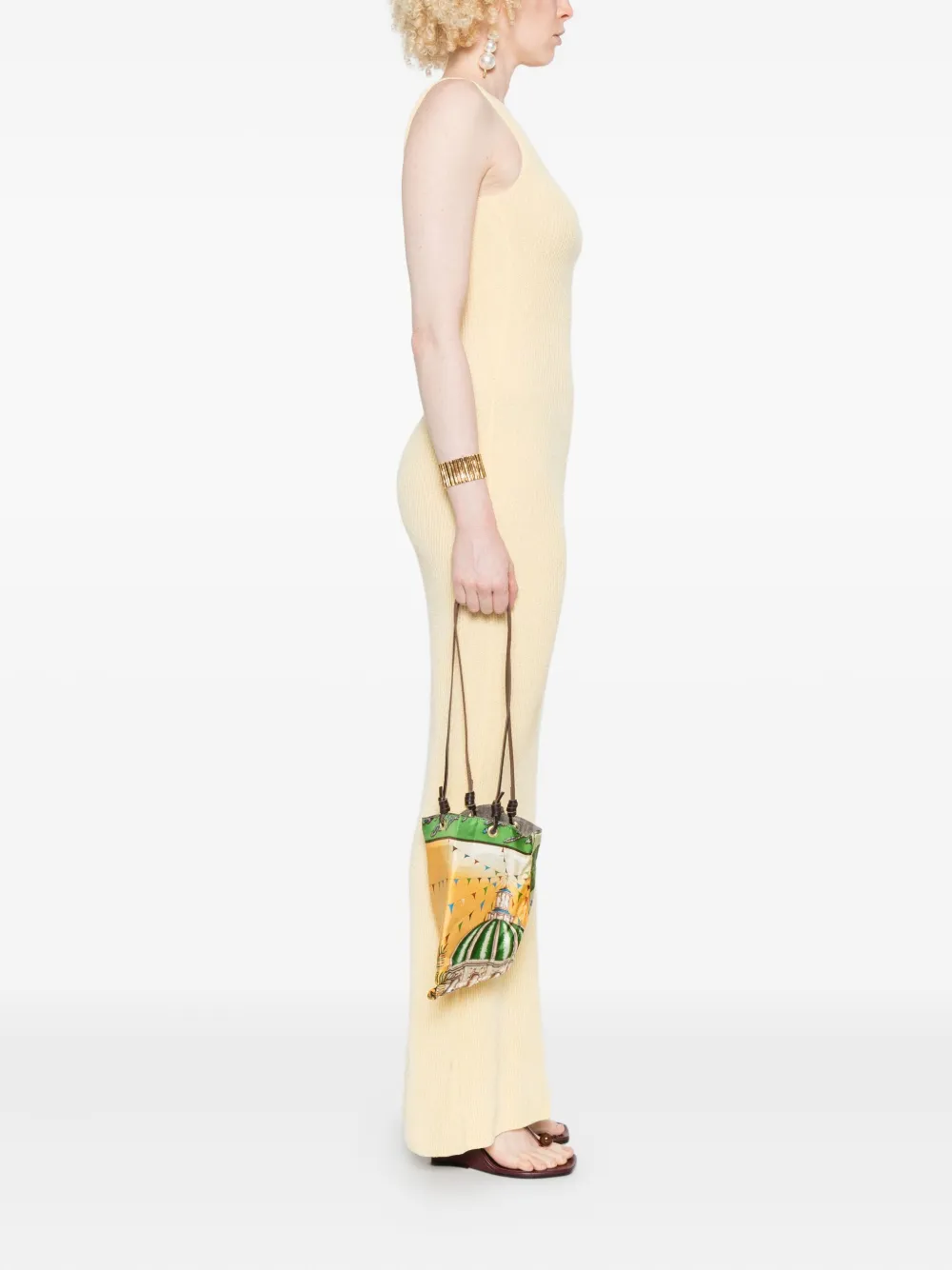 MANIPURI floral-patchwork tote bag - Groen