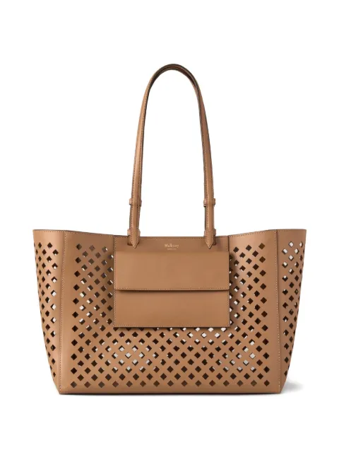 Mulberry perforated leather tote bag