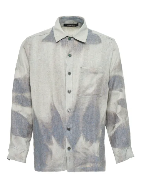 JiyongKim bleach-effect linen shirt