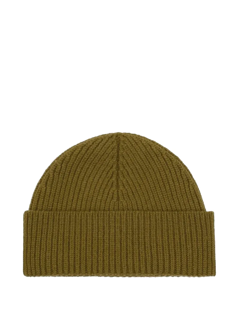 Ami Alexandre Mattiussi Ribbed Heart-logo Beanie In Green