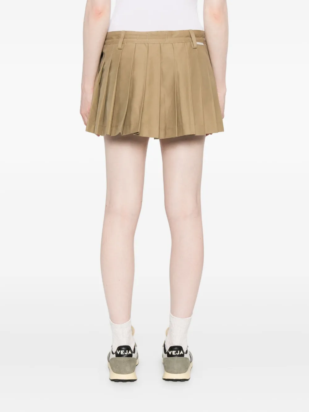 7 For All Mankind Twill Miniskirt In Neutral