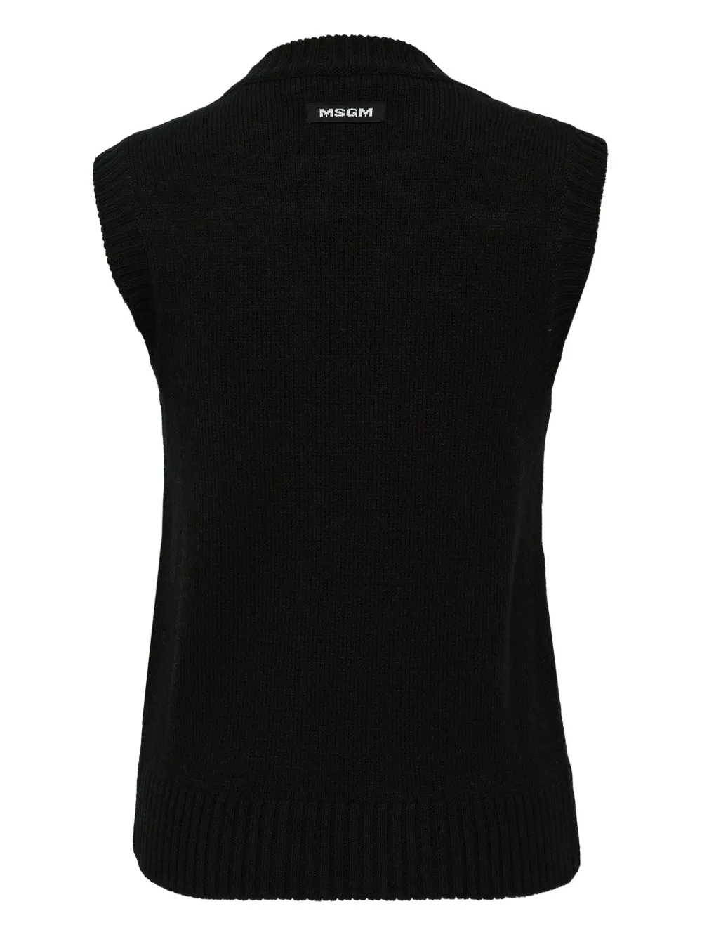 Msgm Checked Knitted Vest In Multi