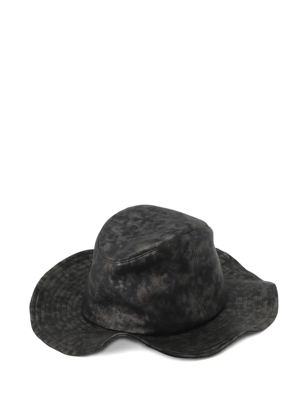 Yohji Yamamoto Ten Gallon hoed van schapenleer Zwart