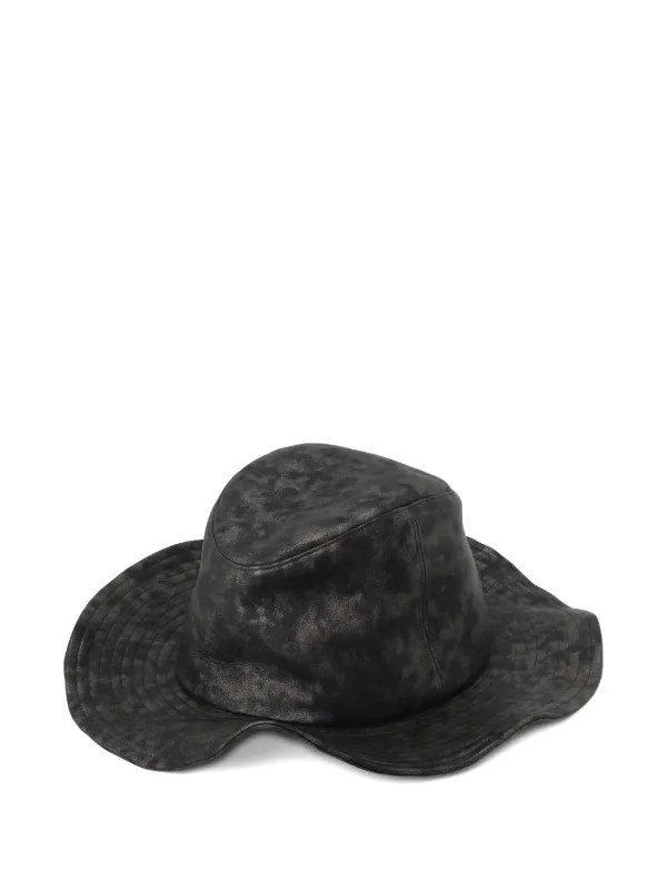 Yohji Yamamoto Ten Gallon sheep-leather Hat | Black | FARFETCH RO
