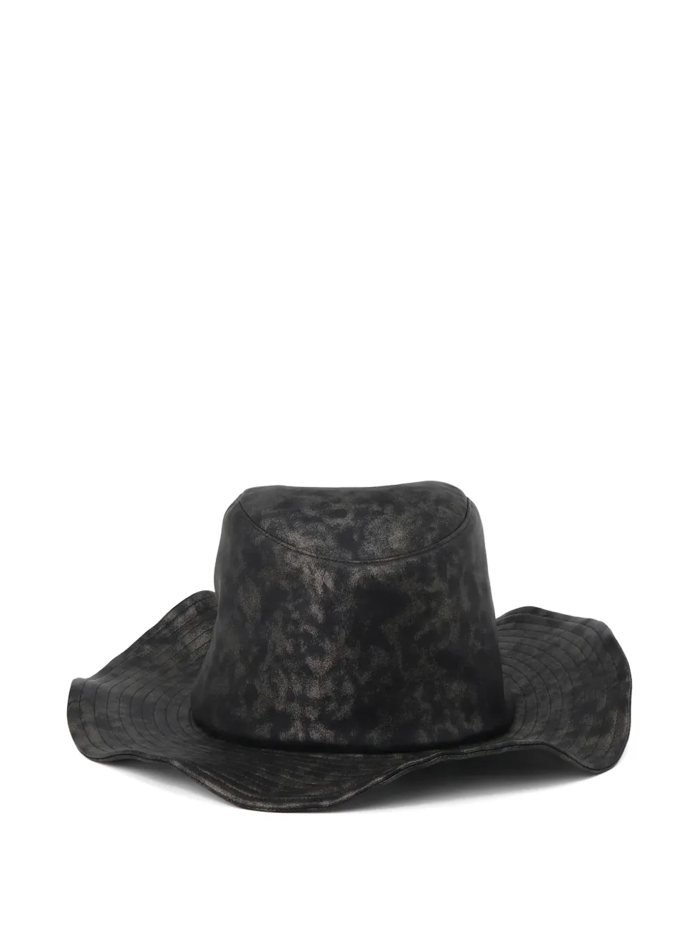 Yohji Yamamoto Ten Gallon hoed van schapenleer - Zwart