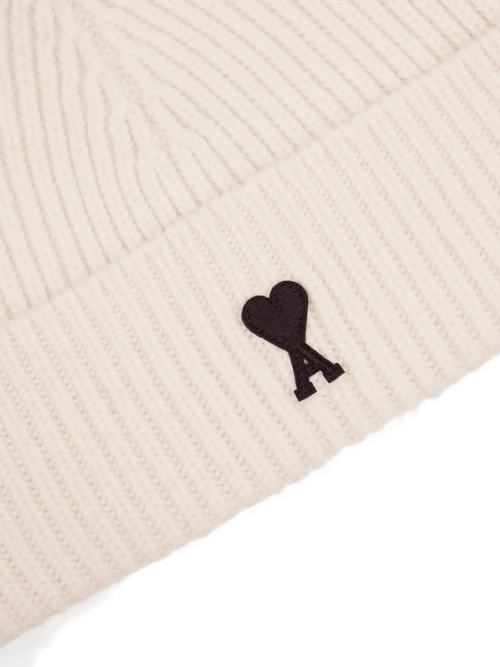 Ami Alexandre Mattiussi Ami Paris Ami De Coeur Wool Beanie In Neutral