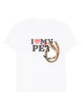 Doublet snake-appliqué graphic-print T-shirt - White