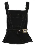 pushBUTTON flared denim overall - Black