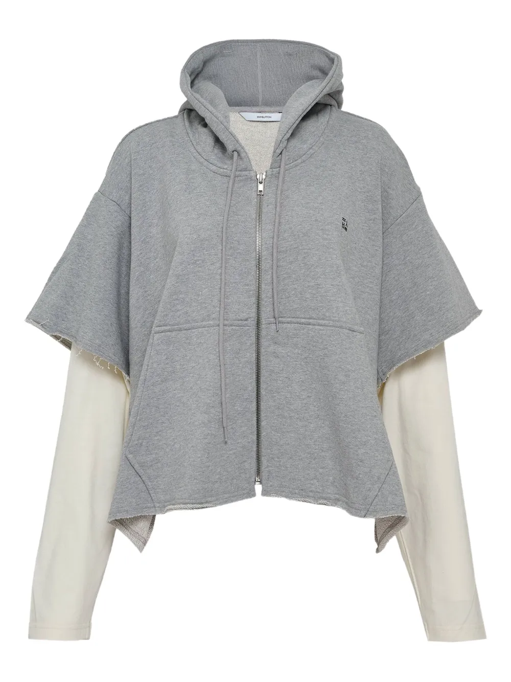 pushBUTTON raw-edge zip-up hoodie | Grey | Image 1