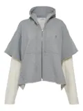 pushBUTTON raw-edge zip-up hoodie - Grey