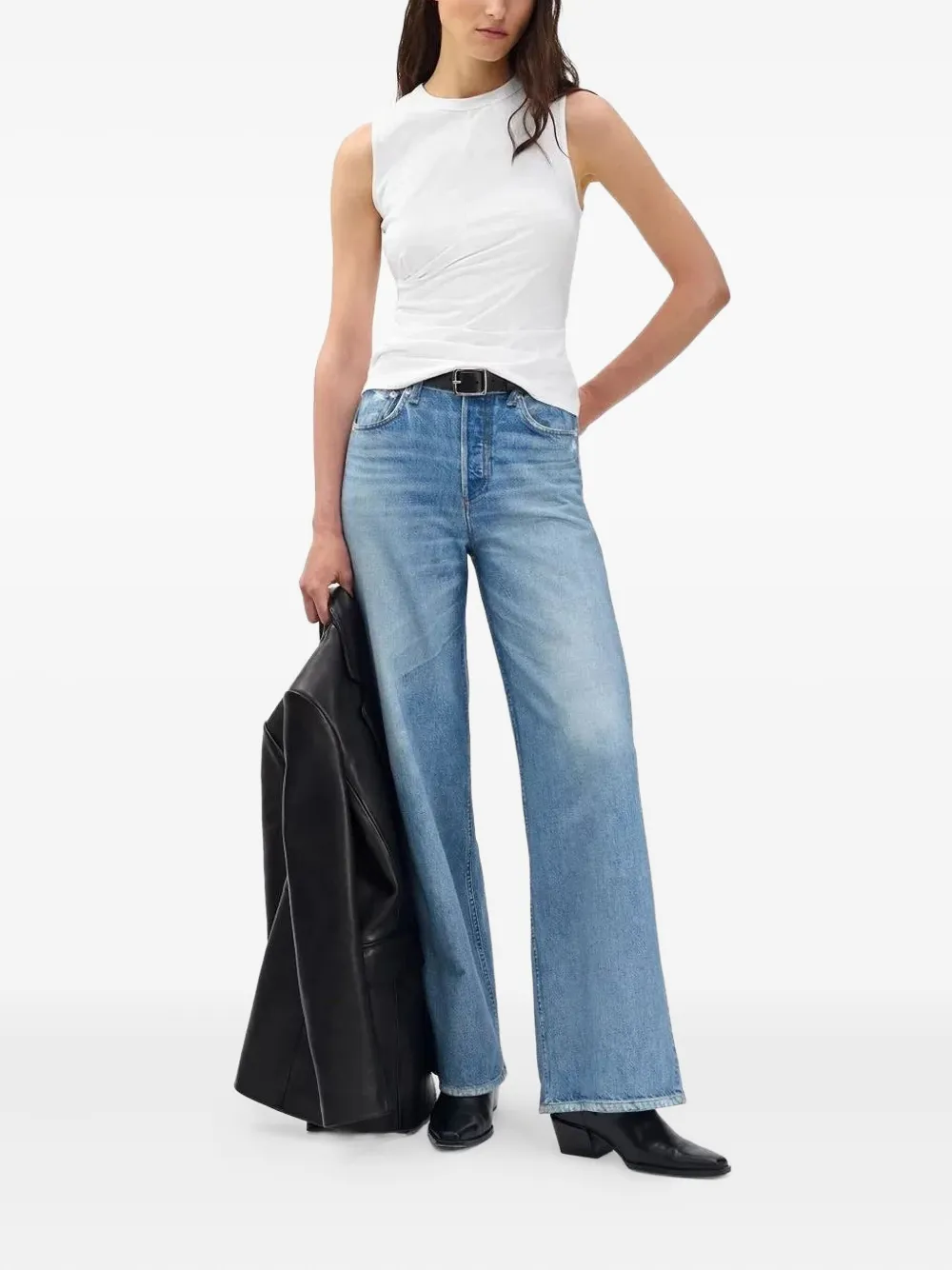 Rag & Bone Mica Wrap Tank Top In White