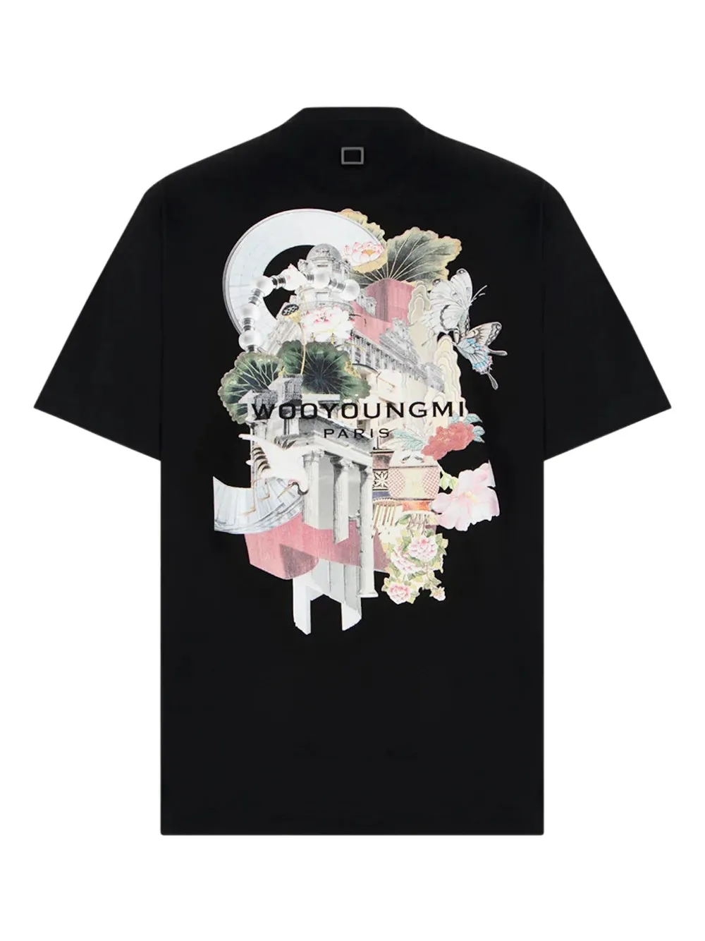 Wooyoungmi T-shirt met abstracte print - Zwart