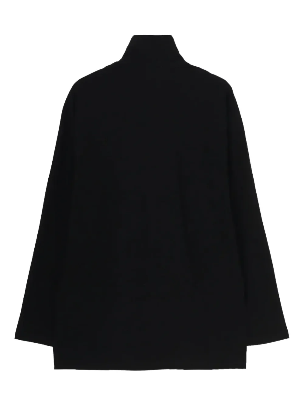 Yohji Yamamoto Trui met gewatteerde kraag en halve rits - Zwart