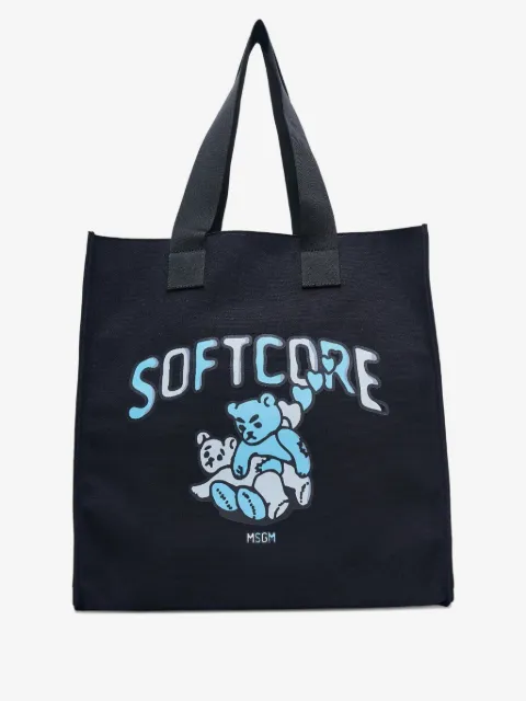 MSGM bear-print tote bag