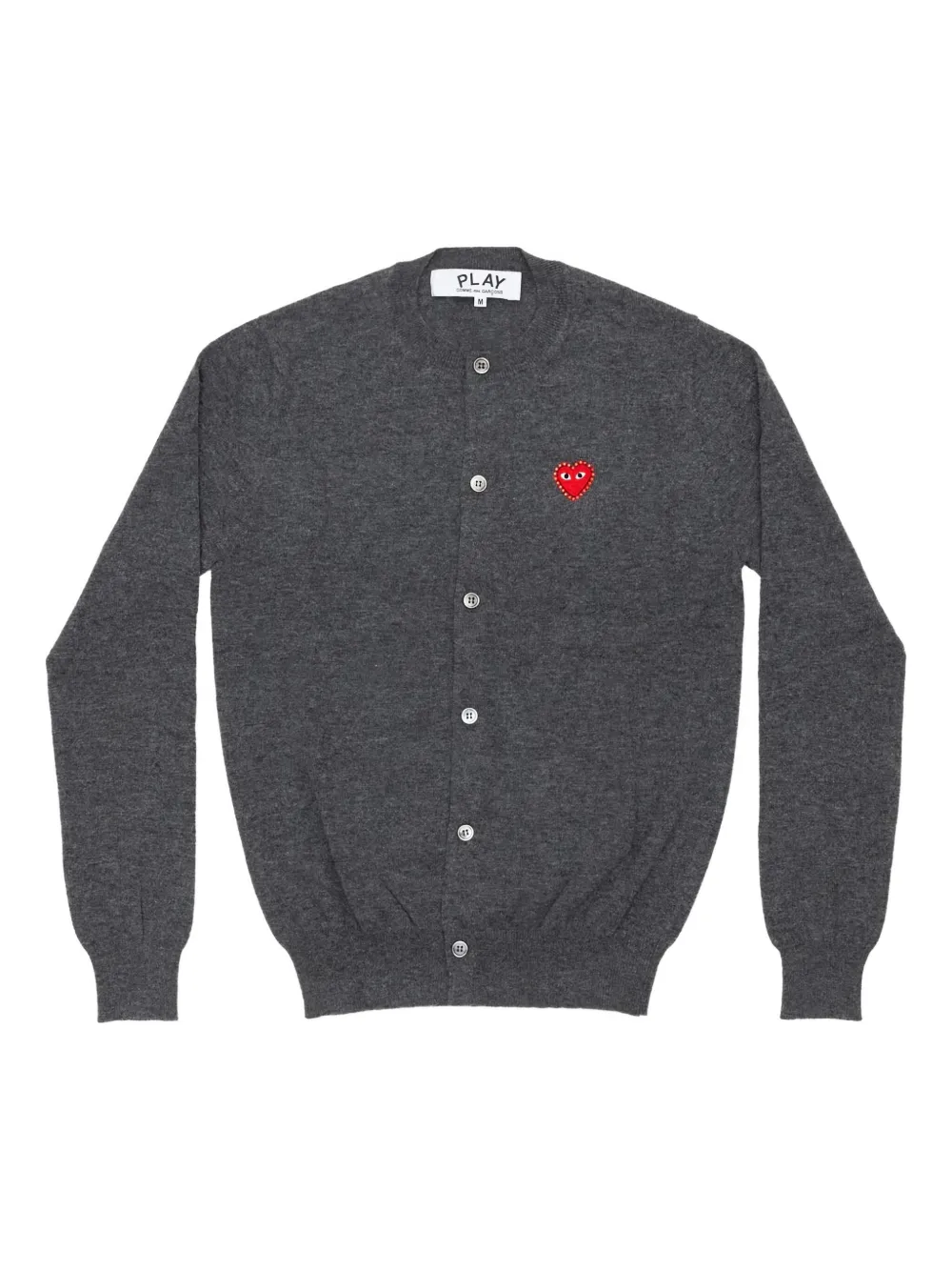 Comme Des Garçons Play rhinestone heart cardigan | Grey | Image 1