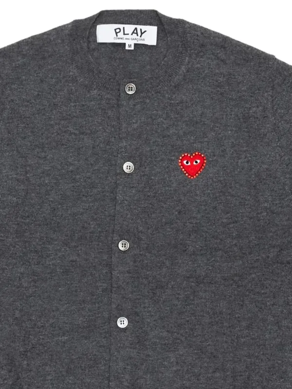 Comme Des Garçons Play ラインストーン ハート カーディガン | グレー