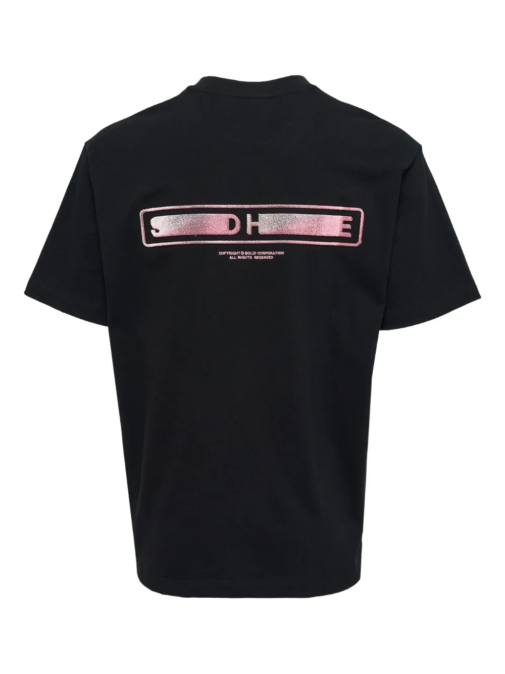 SOLID HOMME flocked-logo T-shirt - Zwart