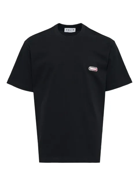 SOLID HOMME flocked-logo T-shirt