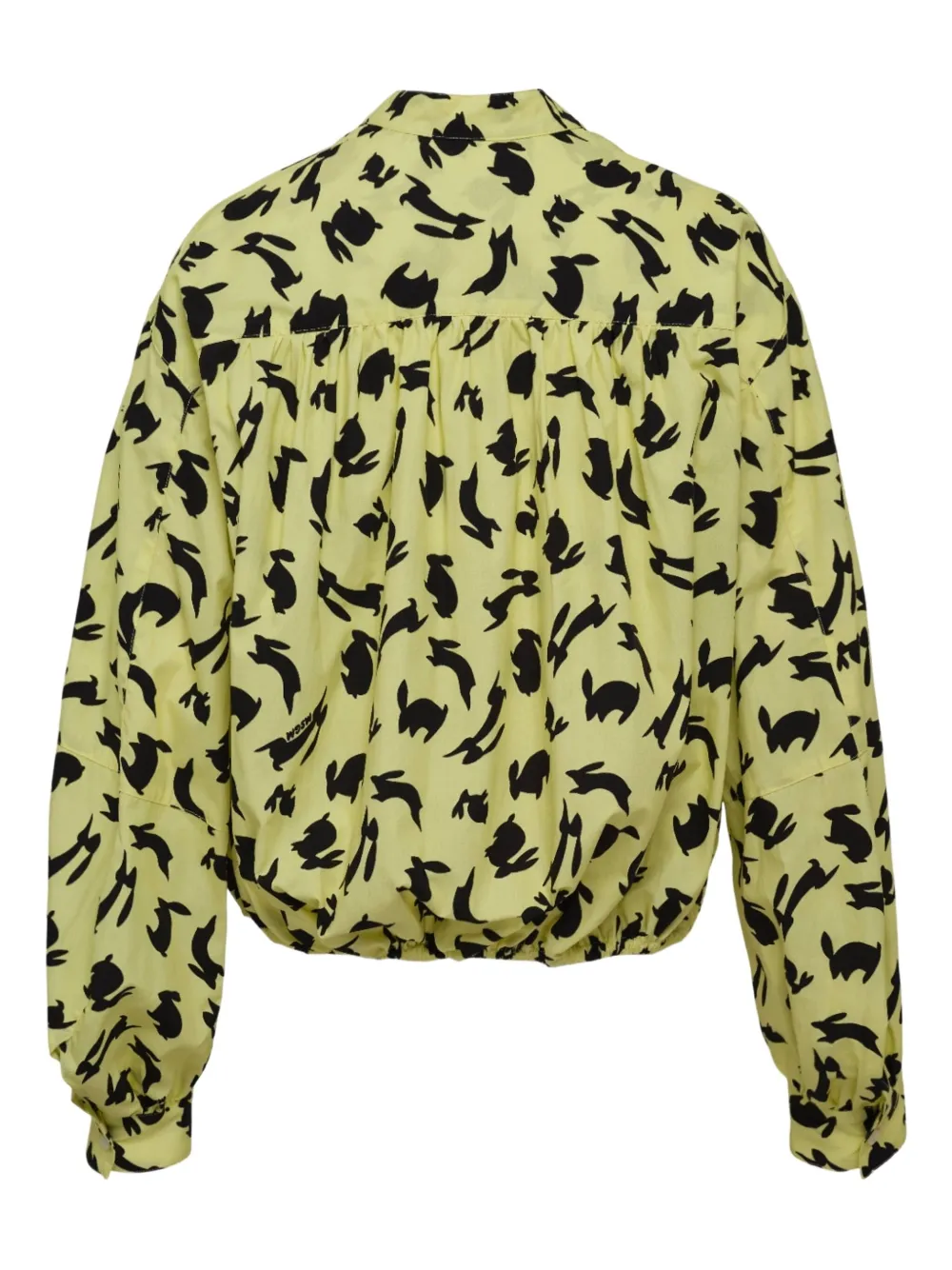 MSGM rabbit-print button-up blouse - Geel