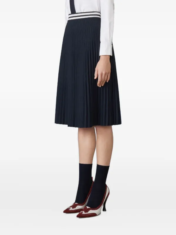 Thom Browne ストライプ プリーツ スカート | ブルー | FARFETCH JP